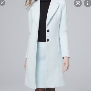 White House Black Market EUC Blue Topper Coat